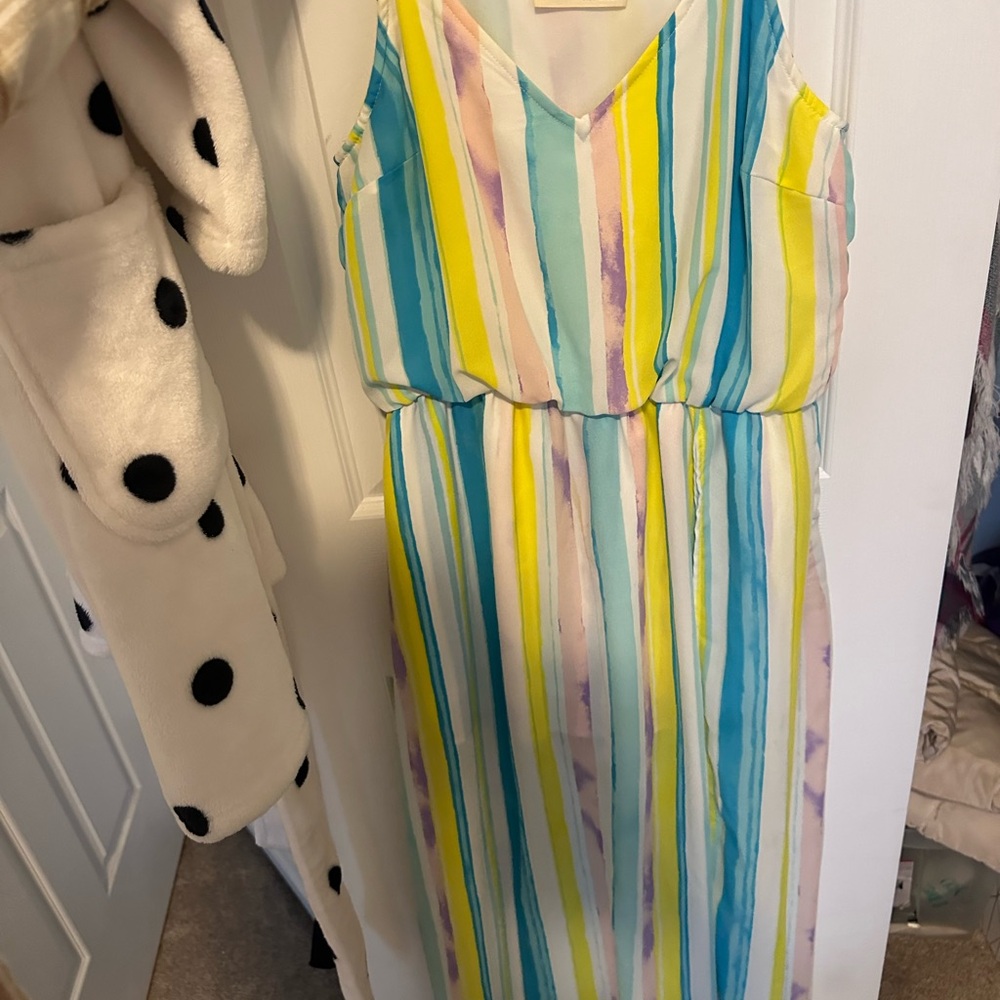 Colorful Striped Sleeveless Dress